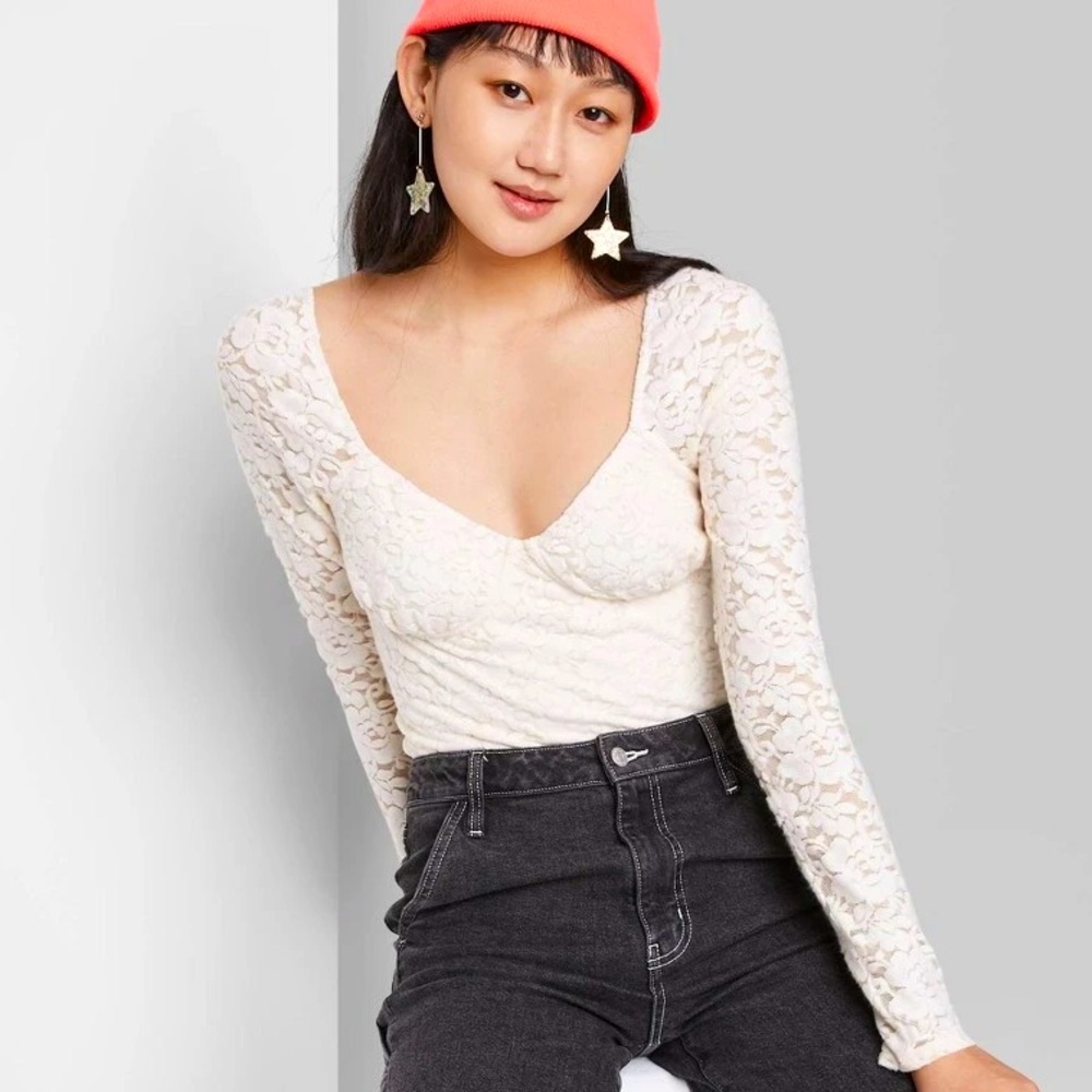 Wild & Fable long sleeve lace bodysuit